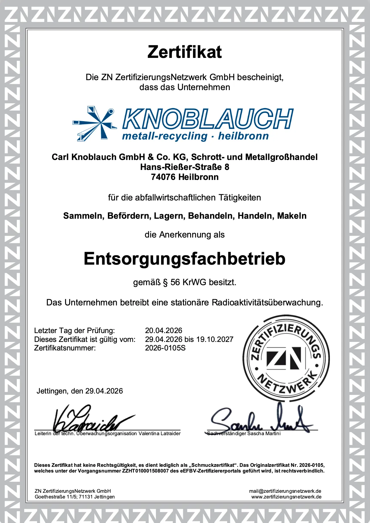 Qualitätsmanagement — Knoblauch-Heilbronn