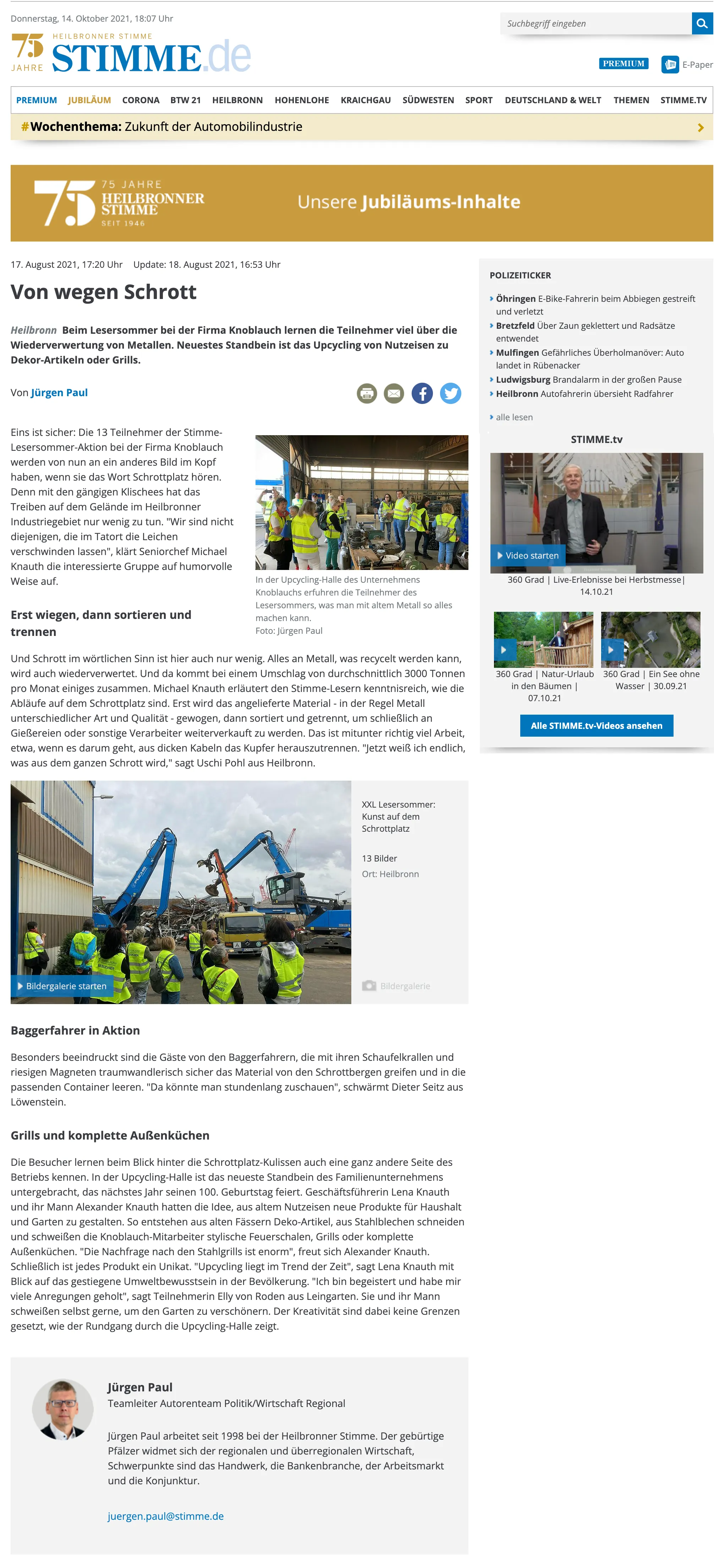 • Presse — Knoblauch-Heilbronn