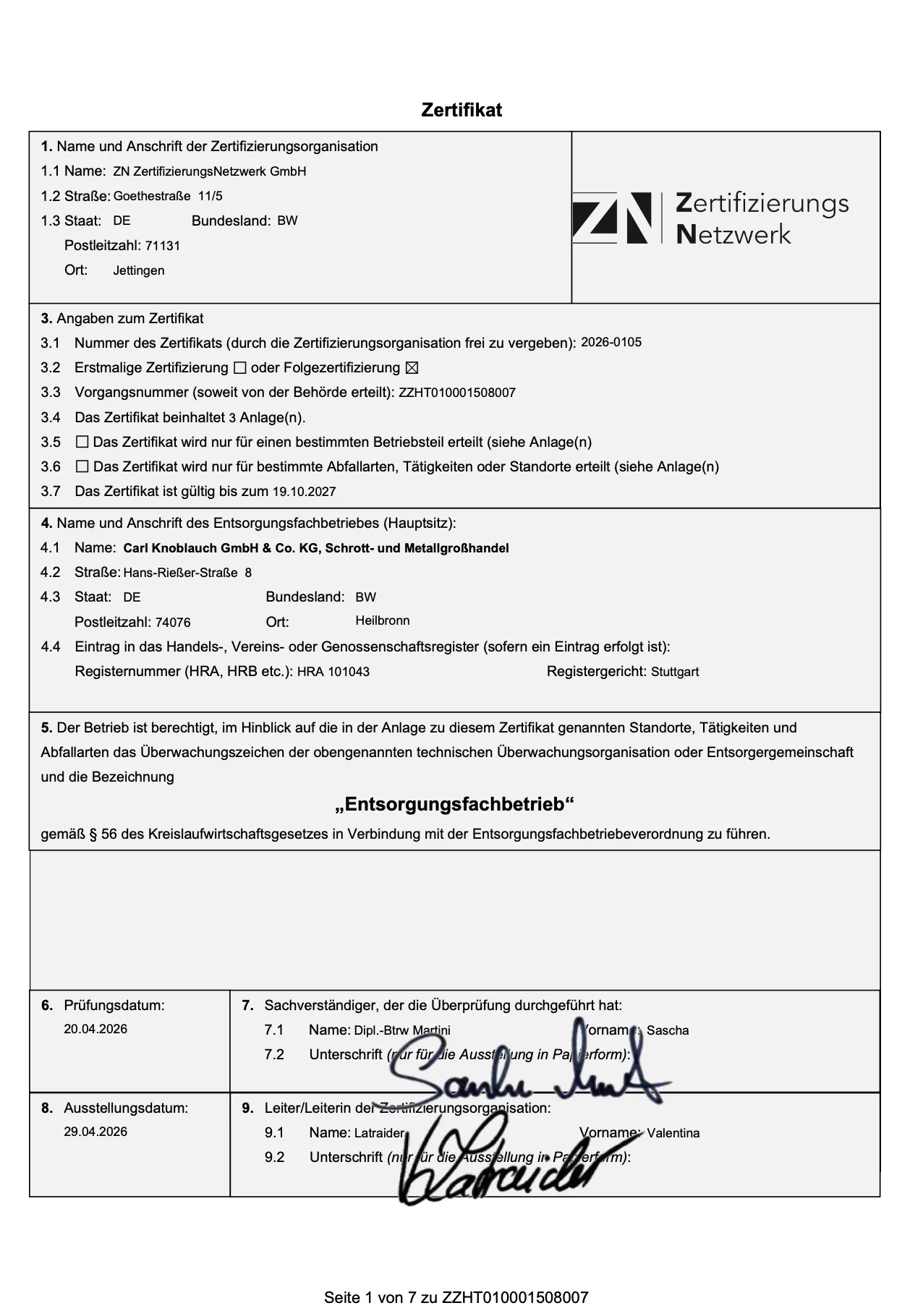 Qualitätsmanagement — Knoblauch-Heilbronn